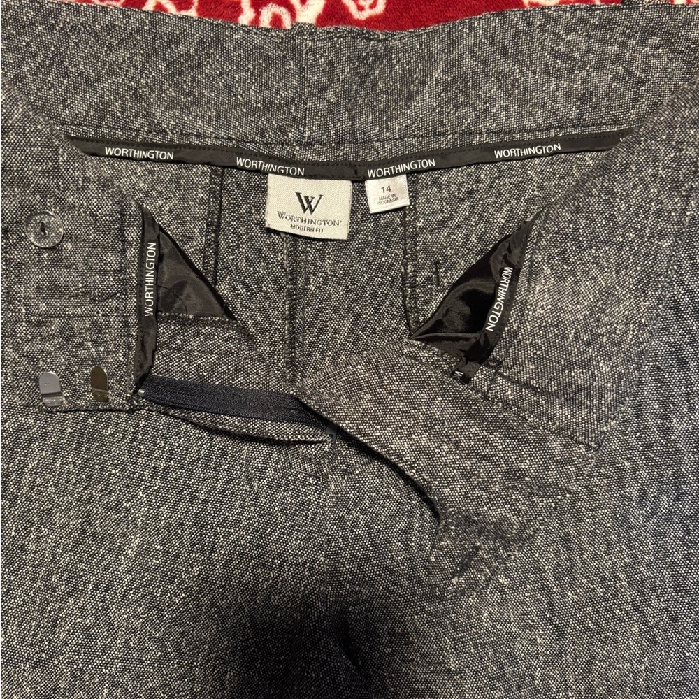 NWOT Worthington Charcoal Tweed Trousers